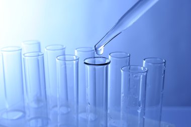 pipet bırakarak örnek bir tüp içine