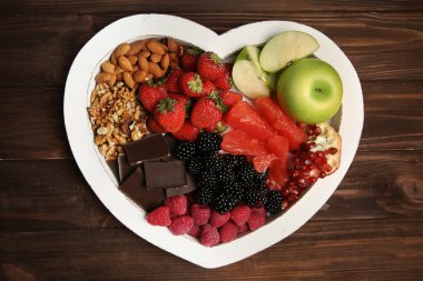 plaka üzerinde sağlıklı gıda