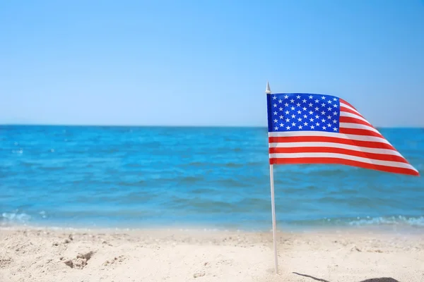 Sand castle with American flag Stock Photo by ©belchonock 121710034