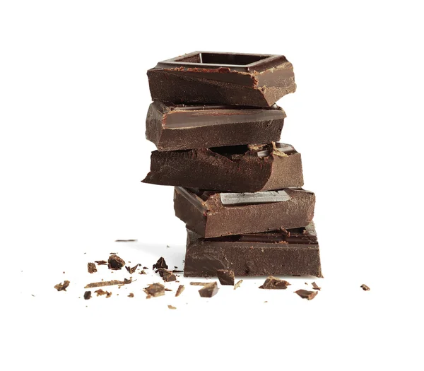 Halmozott fchocolate darab — Stock Fotó