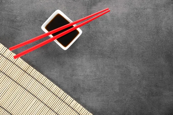 Chopsticks and soy sauce — Stock Photo, Image