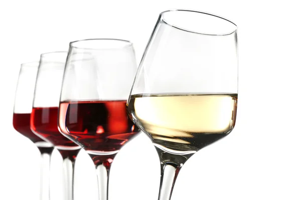 Bicchieri con vino diverso — Foto Stock