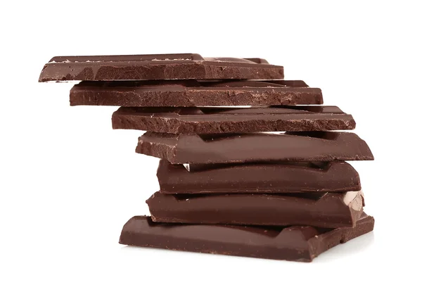 Stapel van donkere chocolade tegels — Stockfoto