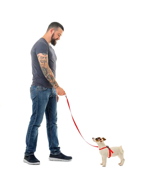 Handsome man with dog — Stock Photo, Image