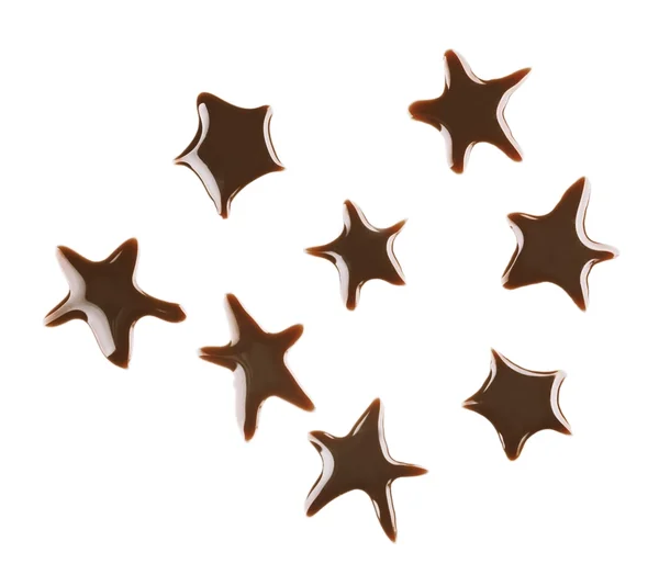 Estrelas feitas de chocolate líquido — Fotografia de Stock