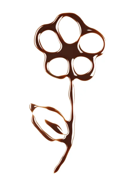 花制成的液体巧克力 — 图库照片