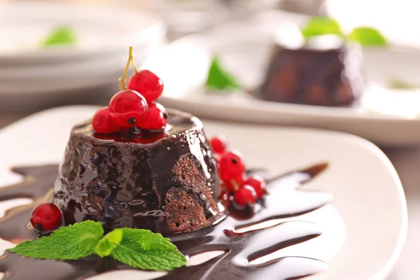 Csokoládés fondant torta — Stock Fotó