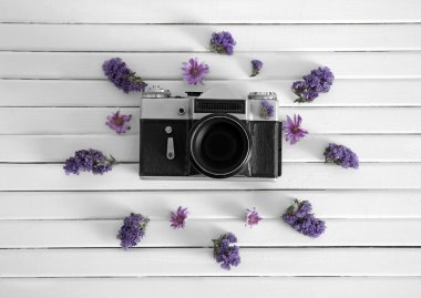 Vintage fotoğraf makinesinin güzel kompozisyon