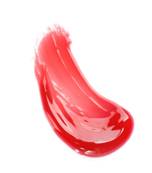 Red lip gloss texture — Stock Photo, Image