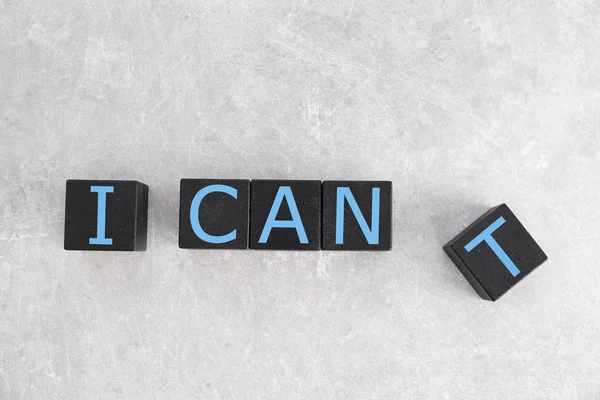 Cubes with phrase I CANT — Stock Photo, Image