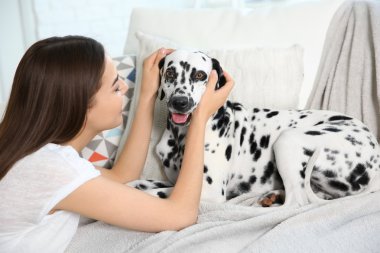 Dalmaçya köpeği sahibiyle 