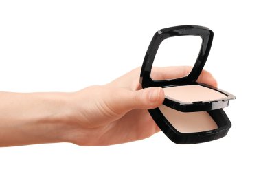 Toz, üzerinde beyaz izole tutmak el