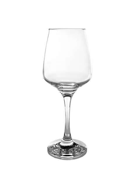 Copo de vinho vazio no fundo branco — Fotografia de Stock
