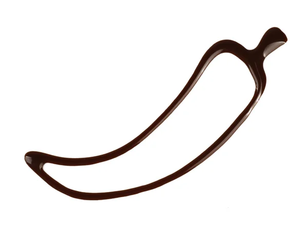 Pimenta feita de chocolate, isolada sobre branco — Fotografia de Stock