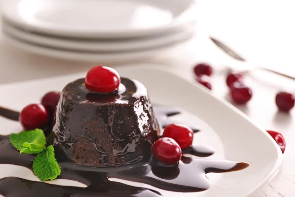 Tasty chocolate fondant — Stock Photo, Image