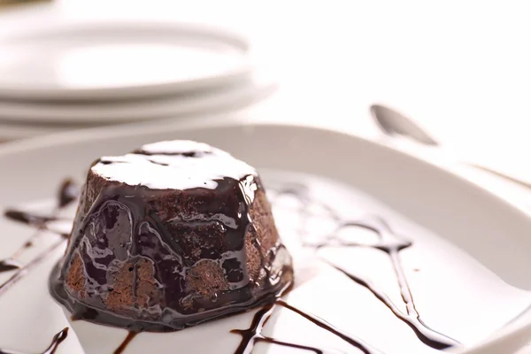 Torta fondente al cioccolato — Foto Stock