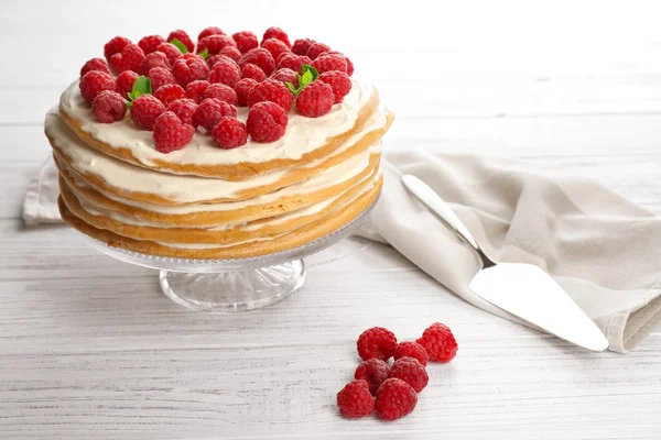맛 있는 라즈베리 케이크 — 스톡 사진