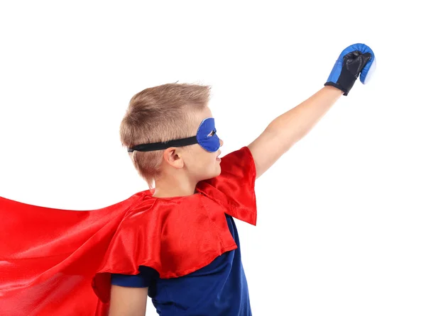 Niño superhéroe en el fondo — Foto de Stock