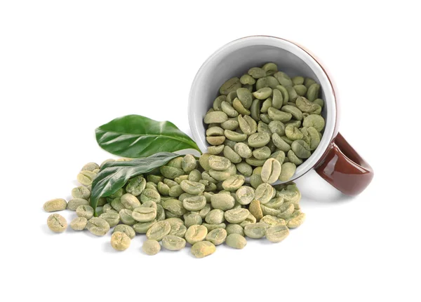 Groene koffie korrels — Stockfoto