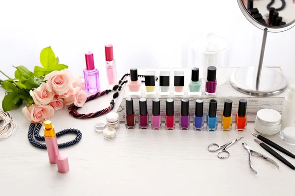 Manicure set on  table — Stock Photo, Image