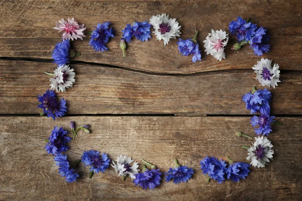 Rám vyrobený z Bluettová květiny — Stock fotografie