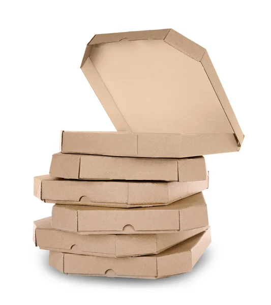 Stapel pizzadozen — Stockfoto