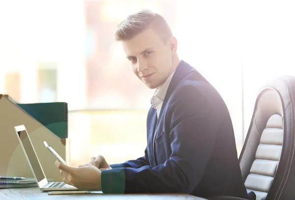 Lawyer Working Laptop Office — Stock Photo, Image