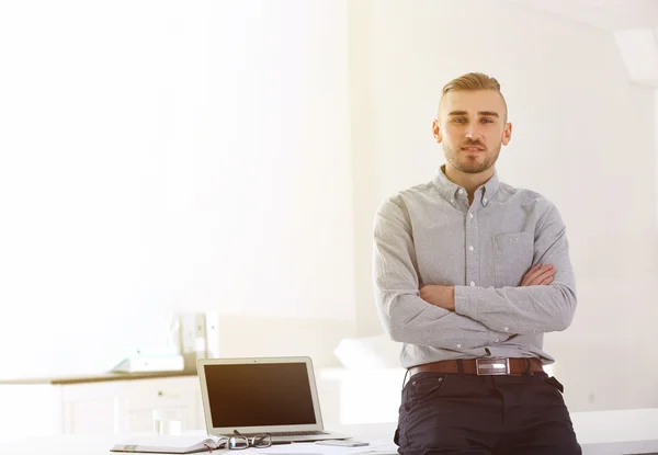 Businessman Working Laptop Office — Stock Photo, Image