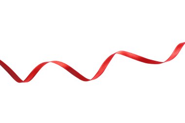 İzole kırmızı ipek kurdele