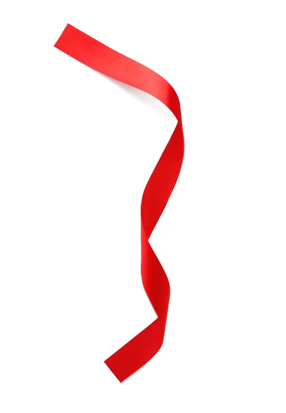 Silk red ribbon isolated — Stock Photo, Image