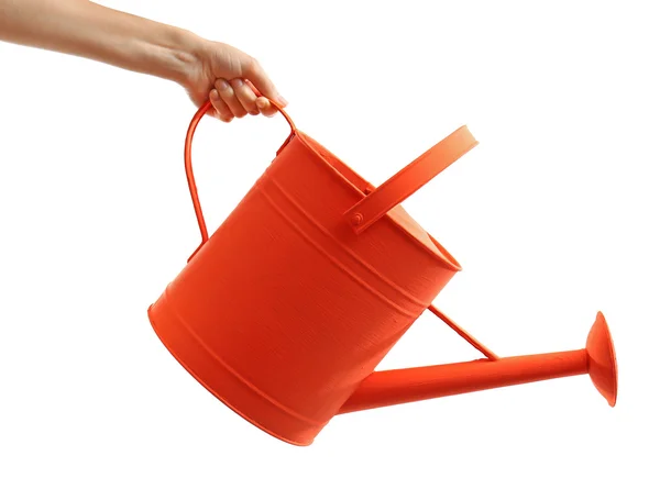 Hand holding watering can isolated — Stock Photo, Image