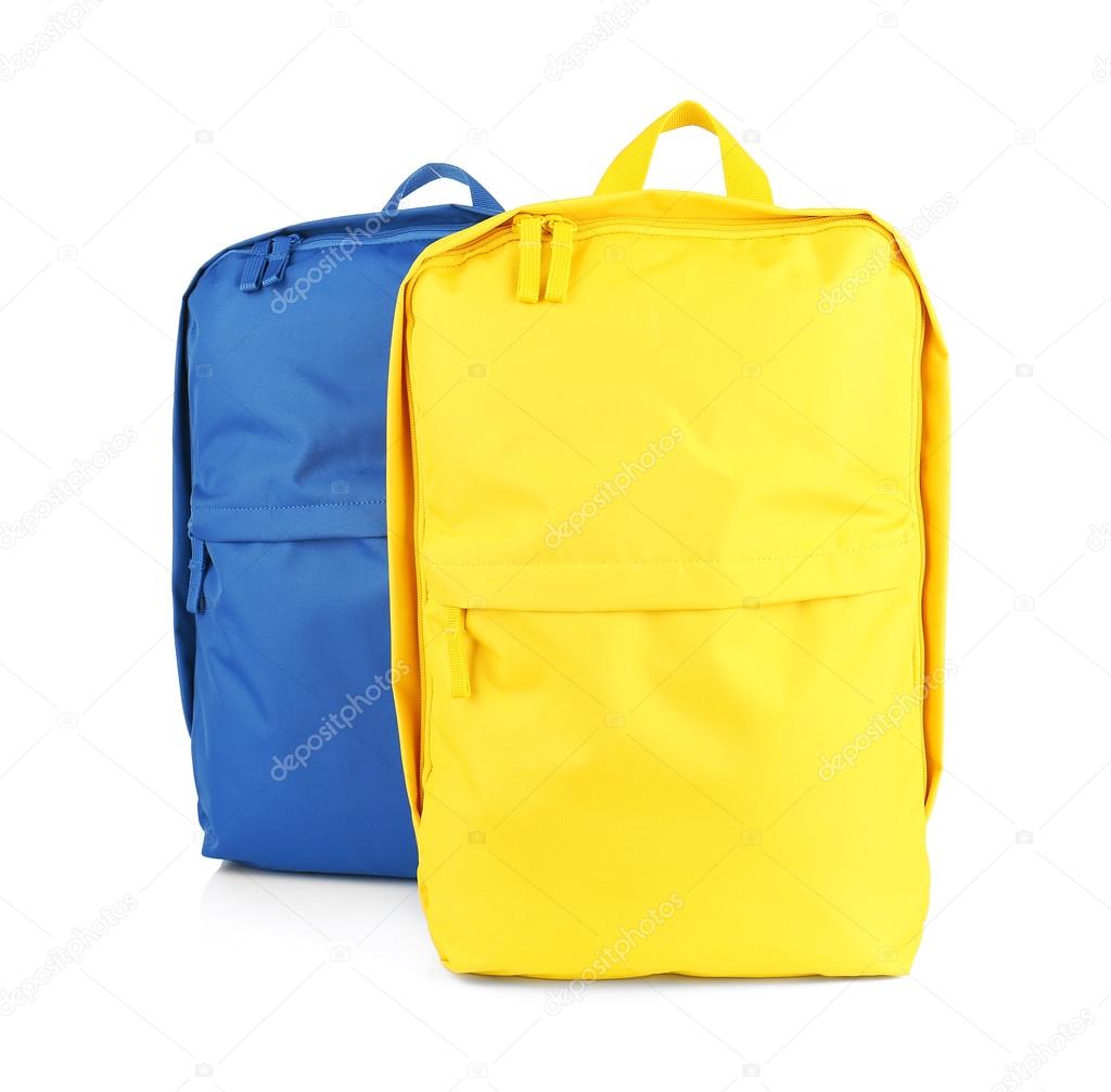 Yellow and blue backpacks Stock Photo by ©belchonock 121729458