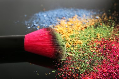 Fırça ve göz gölgeler oluşturan 