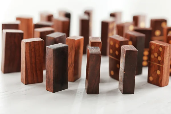 Kruh z dřevěné Domino — Stock fotografie