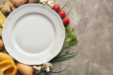 Boş tabak sebze ile 
