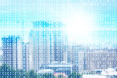 Bulanık cityscape üzerinde ikili kod 