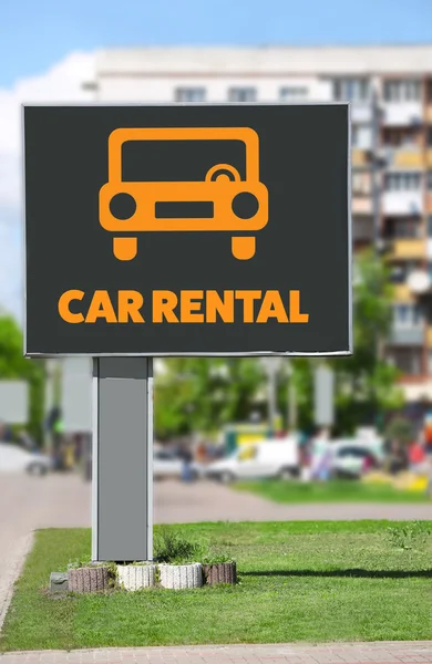 Billboard with text car rental — Stock Photo, Image