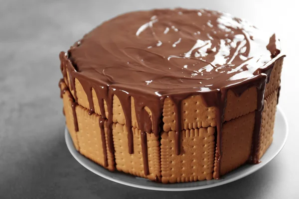 Cake met gesmolten chocolade — Stockfoto