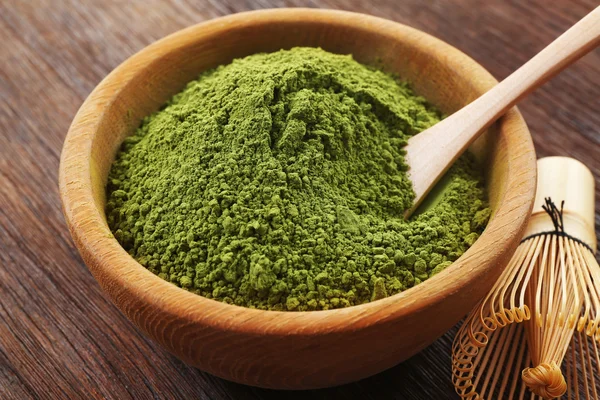 Ciotola con tè matcha — Foto Stock