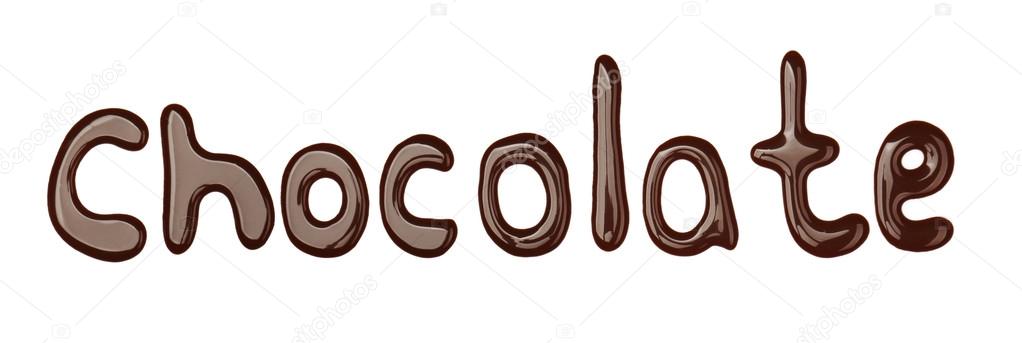 Word CHOCOLATE made of chocolate