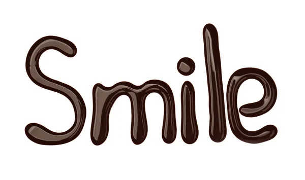 Palabra SMILE hecha de chocolate — Foto de Stock