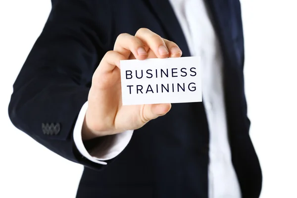 Business trainer con biglietto da visita — Foto Stock