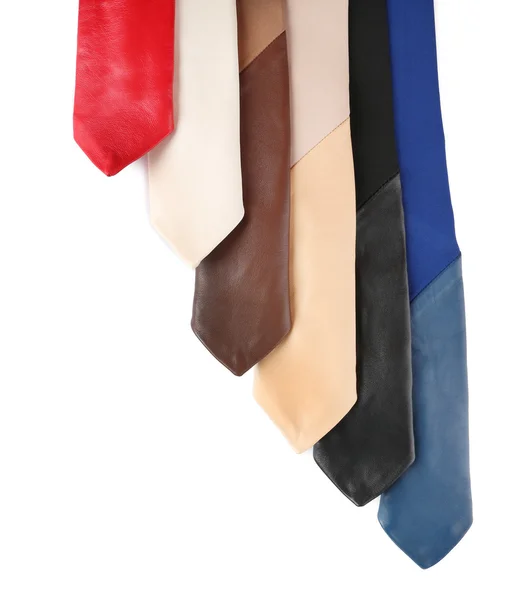 Colorful leather ties — Stock Photo, Image
