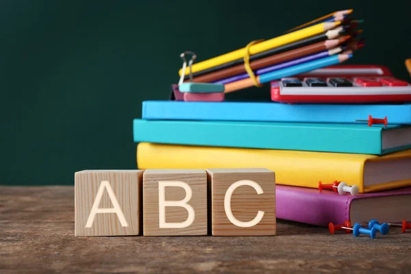 Colourful stationery and word ABC — Stock Photo, Image