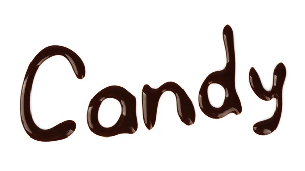 Palavra CANDY feito de chocolate — Fotografia de Stock
