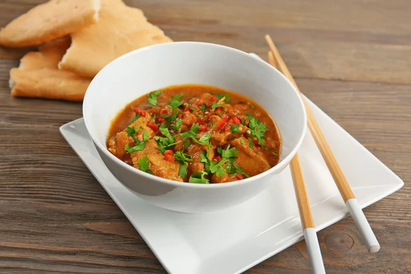 Kurczak curry w Talerz zupy — Zdjęcie stockowe