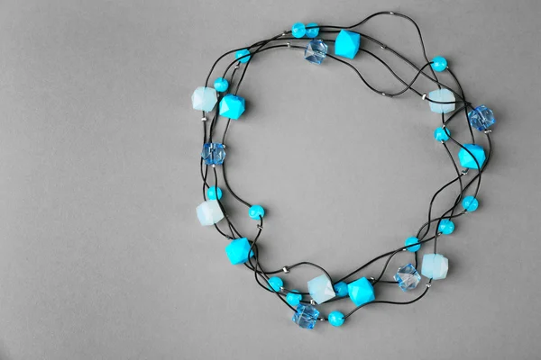 Stylish blue beads — Stock Photo, Image