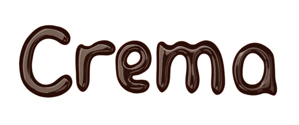 Slovo Crema z čokolády — Stock fotografie