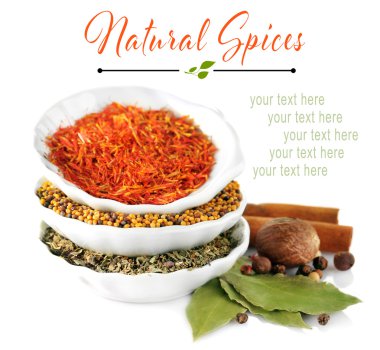 Baharat beyaz izole seramik kase çeşitleri