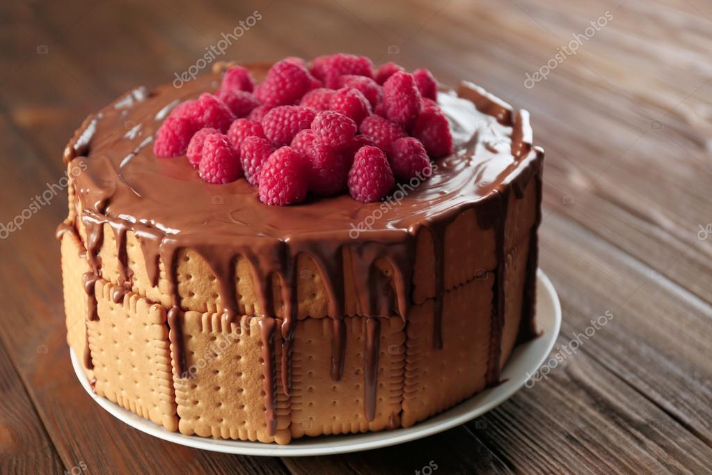 Cookie Cake With Melted Chocolats Stock Photo C Belchonock